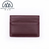 Dompet Kartu Kulit Mewah Tipis Pria Wanita Grosir MOQ Rendah, Logo Custom, Tempat Kartu Kredit, Tanpa Penutup, Tebal 30MM