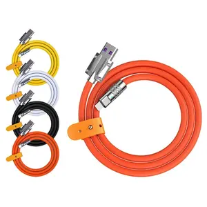 Cable de datos USB a C de carga rápida, 120W, 6A, metal, aleación de Zinc, carga rápida, Android tipo C