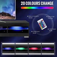 Meuble TV Vekin, meuble moderne, salon, bois, support TV moderne avec éclairage LED pour téléviseurs jusqu'à 65 pouces