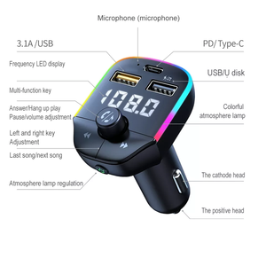 Double interface usb 2023 HG chargeant en même temps jusqu'à 3.1A transmetteur fm <span class=keywords><strong>bluetooth</strong></span> pour voiture - Product Image 2