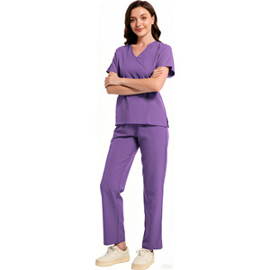 Daoyi Medical Scrub Set Women Solid Color Polyester Hospital Uniform Workwear For Nurses Aesthetics Clinic Wear - Product Image 3