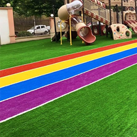 Chinesischer Regenbogen bunte Landschaft synthetischer Gras-Rasen teppich für Kindergarten-Schulspielplatz-Laufbahn hochzeit