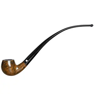 Churchwarden Pipe Long Rosewood Reading Smoking Pipe Metal Ring