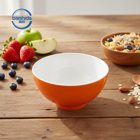 Bol à petit-déjeuner élégant en mélamine orange 11 x 6 cm, poli, écologique, vaisselle de table pour mariage, bol à petit-déjeuner pratique