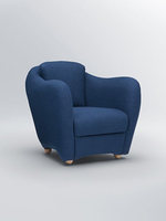 Fauteuil en textile moderne et minimaliste MINI MILLER, canapé individuel compact de petite taille, utilisation toutes saisons