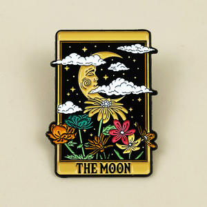 Bestverkopende Groothandel Ontwerp Custom Tarot Emaille Pin De Maan Bloem Ster Metalen Ambachten Zacht Email Reversspeldjes - Product Image 6