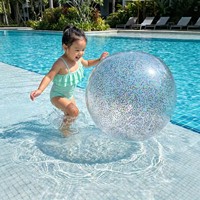 Ballon gonflable transparent coloré en plastique de 55 cm pour piscine pour enfants, plage, jouet aquatique, fête en plein air, ballon géant