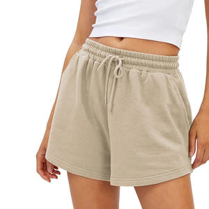 กางเกงขาสั้นผู้หญิงผ้าถักระบายอากาศดี มีเชือกผูกเอว ทรงปกติ ดีไซน์ทันสมัย สวมใส่สบาย เคลื่อนไหวง่าย จัดทรงง่าย เหมาะสำหรับใส่ที่บ้าน สไตล์ลำลอง - Product Image 1