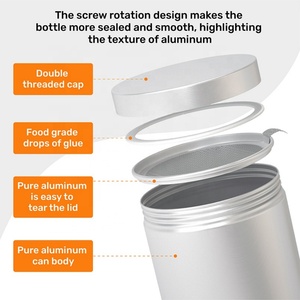 Envase de Aluminio Verde de 500 ml para Alimentos, Aceite para Barba, Lata Redonda de Aluminio de 16 oz, Lata de Doble Pared para Café en Polvo - Product Image 3