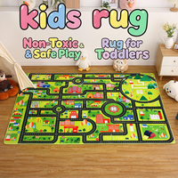 Tapis de jeu éducatif personnalisé pour enfants, motif circulation urbaine, antidérapant, tapis d'apprentissage pour enfants, pour la maternelle, la maison, la zone de jeux