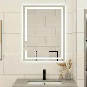 All'ingrosso vanità led luce temperata specchio bagno anti-nebbia hotel casa touch screen specchio