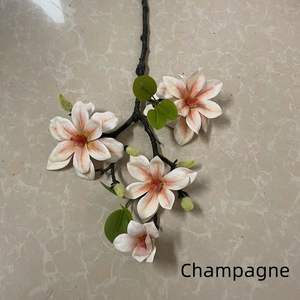 Flores Artificiales de <span class=keywords><strong>Magnolia</strong></span> y Orquídea <span class=keywords><strong>Yulan</strong></span> de Tacto Real, Decoración para Navidad, Pascua, Hogar, Bodas, Centro de Mesa, PVC Suave, 40 cm - Product Image 6