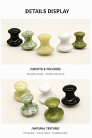 Masseur de tête en jade Xiuyan en forme de champignon, outil Gua Sha en pierre polie et lisse pour le visage et le corps, logo personnalisé, OEM, ODM, marque privée, bien-être