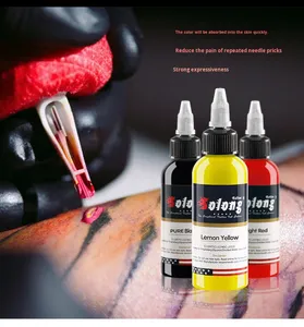 Encre de <span class=keywords><strong>tatouage</strong></span> de haute qualité 30ml 21 couleurs avec certification MSDS pour l'ensemble d'encre à usage corporel Fournitures complètes Enregistrement des ingrédients américains - Product Image 4