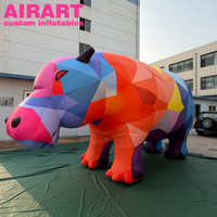 Hippopotame gonflable pour la décoration de campagnes publicitaires, élément décoratif