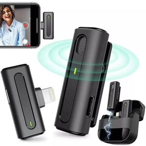 Pix-link M9 không dây năng động Lavalier <span class=keywords><strong>Microphone</strong></span> cho iPhone iPad sạc trường hợp tiếng ồn hủy bỏ cho giảng dạy Youtube <span class=keywords><strong>vlogging</strong></span> - Product Image 2