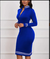 Robe Pull Personnalisée FEO ODM pour Femme, Tricot Rayé, Manches Longues, Fermeture Éclair, Coupe Ajustée