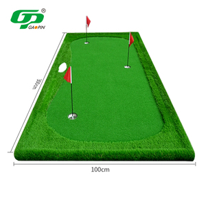 Tapis de putting de golf portable pour l'extérieur/l'intérieur, gazon PP long et <span class=keywords><strong>court</strong></span>, 100x300cm, vert, personnalisable pour la pratique du golf - Product Image 1