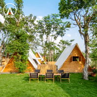 Carpa Triangular de Madera de Doble Capa de 9 m², Resistente al Viento, Entrega Directa de Fábrica, Tela Oxford para Ferias Comerciales al Aire Libre