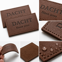 Étiquette en cuir gaufré écologique personnalisée, patch en cuir véritable à revers, bordure découpée au laser et cousue pour jeans, vestes, sacs et marques