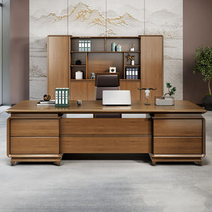 Ensemble bureau et chaise de luxe moderne pour bureau de direction Table de bureau modulaire commerciale de luxe Bureau de patron convertible en L - Product Image 4