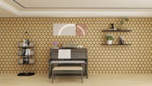 Pour KASARO Factory Direct 3D Art hexagone acoustique MDF Akupanel superbe conception de lattes de <span class=keywords><strong>bois</strong></span> pour la rénovation de la salle de conférence moderne - Product Image 3