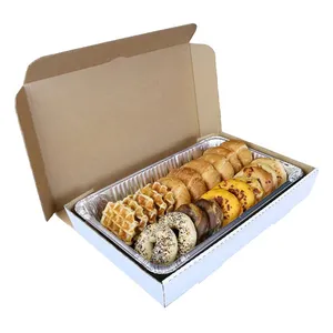 Bianco ondulato Picnic Pop-Up 50Cm vassoio imballaggio alimentare Catering Box cartone