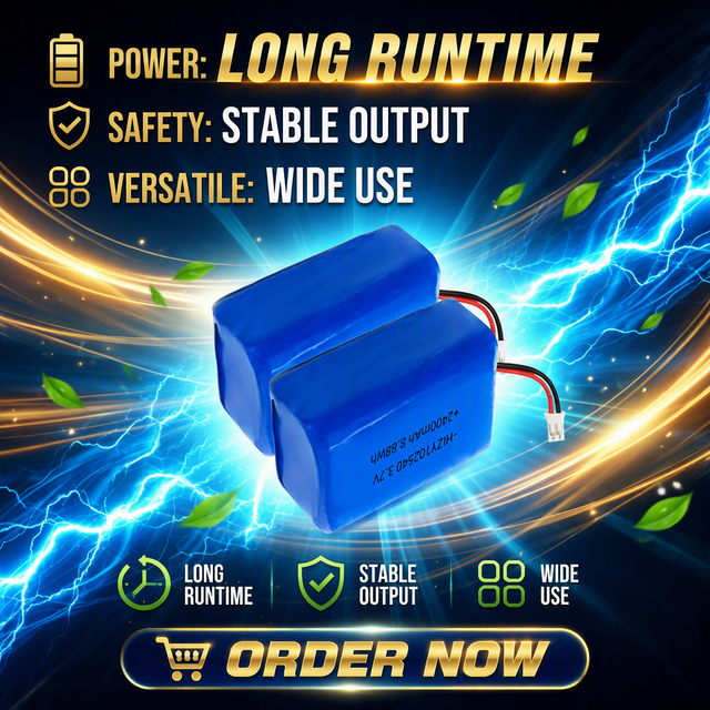HIZY Universal 102540 Replacement Battery 3.7V 2400mAh High Efficiency for Smart & IoT Devices 500 Cycles 12-Month Warranty