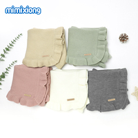 Oferta Especial Mimixiong - Mantas Tejidas para Bebé Recién Nacido con Volantes y Bordado Personalizado