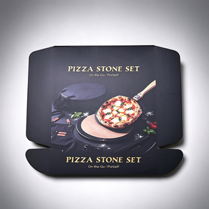 Coffret cadeau en carton rigide carré 42x42x11,5cm pour pierre à pizza noire - Product Image 3