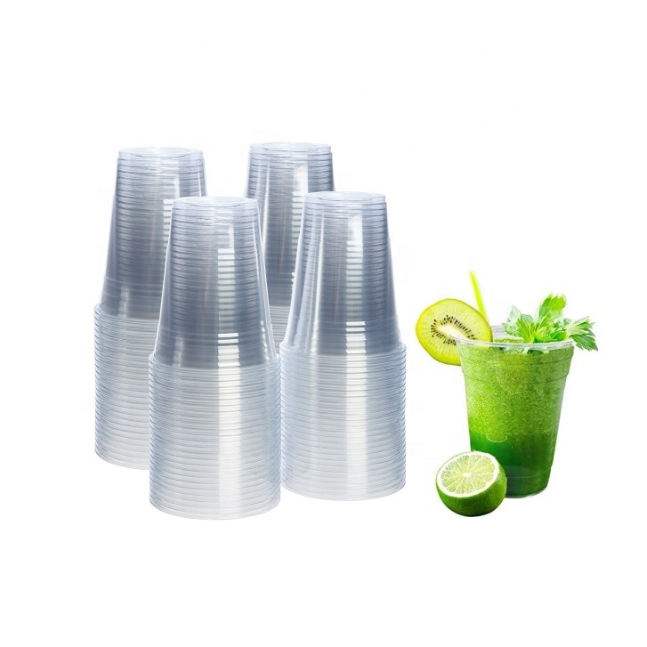 8 унций 12 унций 16 унций 20 унций печать логотипа на заказ чашки для холодных напитков для домашних животных прозрачные одноразовые пластиковые чашки с крышкой