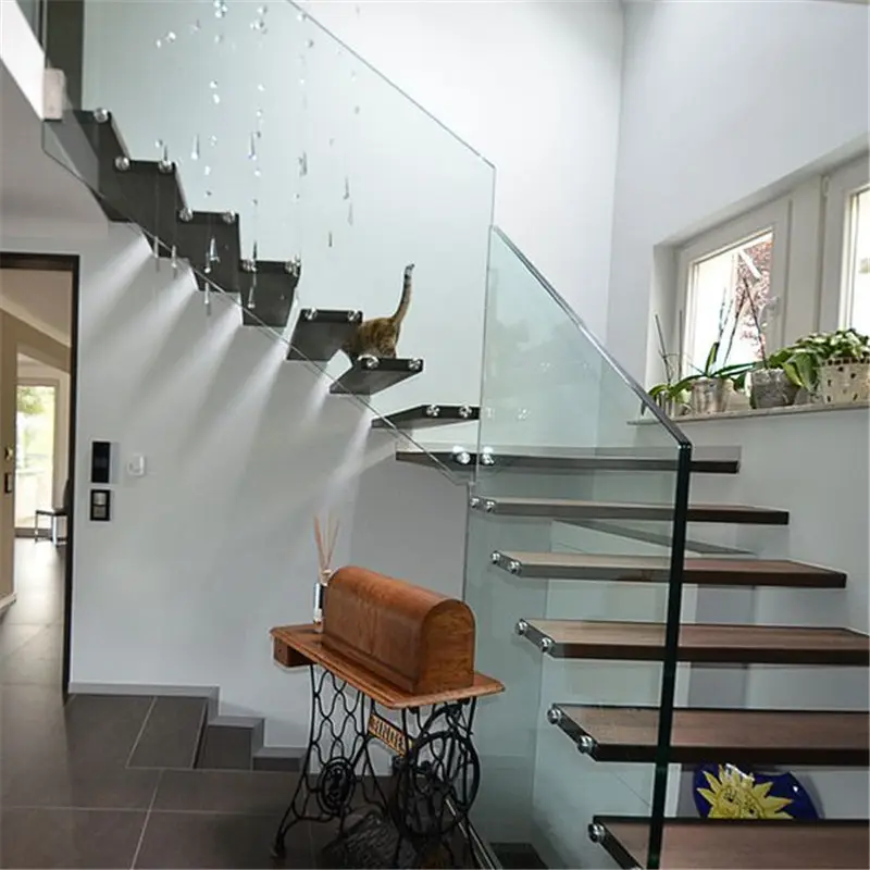 Китайская фабрика, современный дизайн, одностворчатая деревянная стальная Лофт-лестница, плавающая лестница