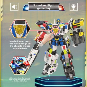 Nouveau Mini Force 7 Super Police Power Mecha <span class=keywords><strong>Robot</strong></span> Transformable et Combinable en Plastique, Jouet Voiture pour Garçons de 8 à 13 Ans, Boîte Couleur - Product Image 3