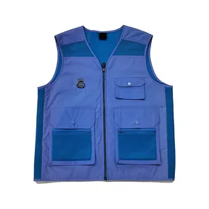 Custom Mesh Back Patchwork Pockets Tactical Cargo Vest For Men
