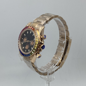 Montre de luxe en quartz incrustée de diamants pour hommes d'affaires, mouvement VK63, montre-bracelet tendance avec boîtier et cadran haut de gamme - Product Image 2