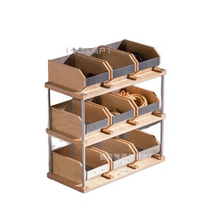 Office Organizer Wooden Storage Box 3 Tier Desktop <b>Cabinet</b> With Metal Frame For <b>Desk</b> Organization - Product Image 2