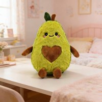 Op maat gemaakte avocado knuffel, zacht pluche fruitfiguur met PP katoenen vulling, 23 cm, unisex