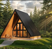 Kit de maison préfabriquée moderne en forme de A de 769 pieds carrés, isolée, modulaire, pour maison de vacances, Airbnb, complexe hôtelier, glamping