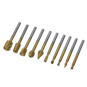 TZT 10 pièces 1/8 HSS routage routeur forets ensemble <span class=keywords><strong>Dremel</strong></span> carbure fraises rotatives outils <span class=keywords><strong>bois</strong></span> pierre métal racine sculpture fraise - Product Image 4