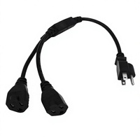 Câble répartiteur en Y 16 AWG 13A 125V SJT NEMA 5-15P vers 2 NEMA 5-15R pour moniteur d'ordinateur, imprimante, usage domestique ou professionnel