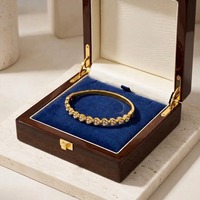 Bracelet jonc articulé en acier inoxydable 316L avec maillons en forme de cœur, plaqué or 18 carats, ton argent, zircone cubique, bracelet géométrique tendance unisexe