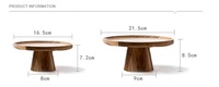 Support de présentation rond en bois pour gâteaux et desserts avec base en bois massif, plateau de service polyvalent pour sushis, gâteaux, fruits