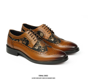 Dress Couple's leather shoes for men and <strong>women</strong>, casual genuine leather, vintage ethnic style <strong>brogue</strong> personalized leather shoes - Product Image 6