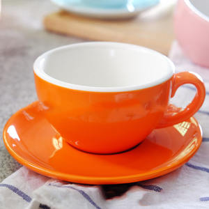 Juego <span class=keywords><strong>de</strong></span> Taza y Platillo <span class=keywords><strong>de</strong></span> Cerámica <span class=keywords><strong>de</strong></span> Color <span class=keywords><strong>de</strong></span> 150 ml <span class=keywords><strong>para</strong></span> Capuchino, Taza <span class=keywords><strong>de</strong></span> Café Personalizable, Ideal <span class=keywords><strong>para</strong></span> Uso en Hoteles y Restaurantes - Product Image 2