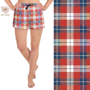 Pantalones Cortos Casuales para Mujer MEI YANG con Logotipo Personalizado, Estampado a Cuadros, con Cordón Ajustable, Ecológicos, Transpirables, de Secado Rápido, en Tela de Seda de Leche - Product Image 3