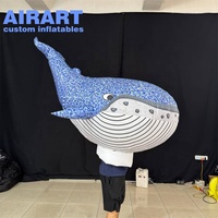 Costume de baleine bleue gonflable personnalisé, costume de performance gonflable sur le thème de l'océan pour défilé