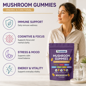 Caramelle Gommose ai Funghi con Etichetta Privata OEM, Integratore per il Focus Mentale, Gommose Biologiche ai Funghi con 10 Tipi: Chaga, Criniera di Leone, Reishi, Cordyceps - Product Image 2