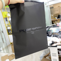 Emballage plastique refermable à glissière personnalisé, semi-transparent, noir mat, givré, pour vêtements