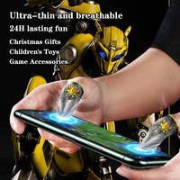 Guantes para Juegos PUBG Mobile, Cubierta de Pantalla Táctil Superconductora Sensible, Dedales de Fibra Plateada Resistentes al Sudor