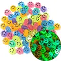 SOJI Wholesale Luminous Acrylic Beads Multi Color Smiley Mixed Round Star Heart Flower Spacer Loose Beads For Jewelry Making